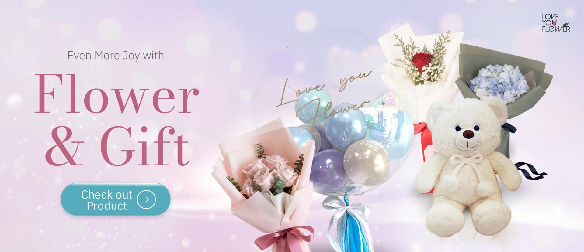 flower and gift delivery. Many gifts pair with flower. Love You Flower, Bangkok florist