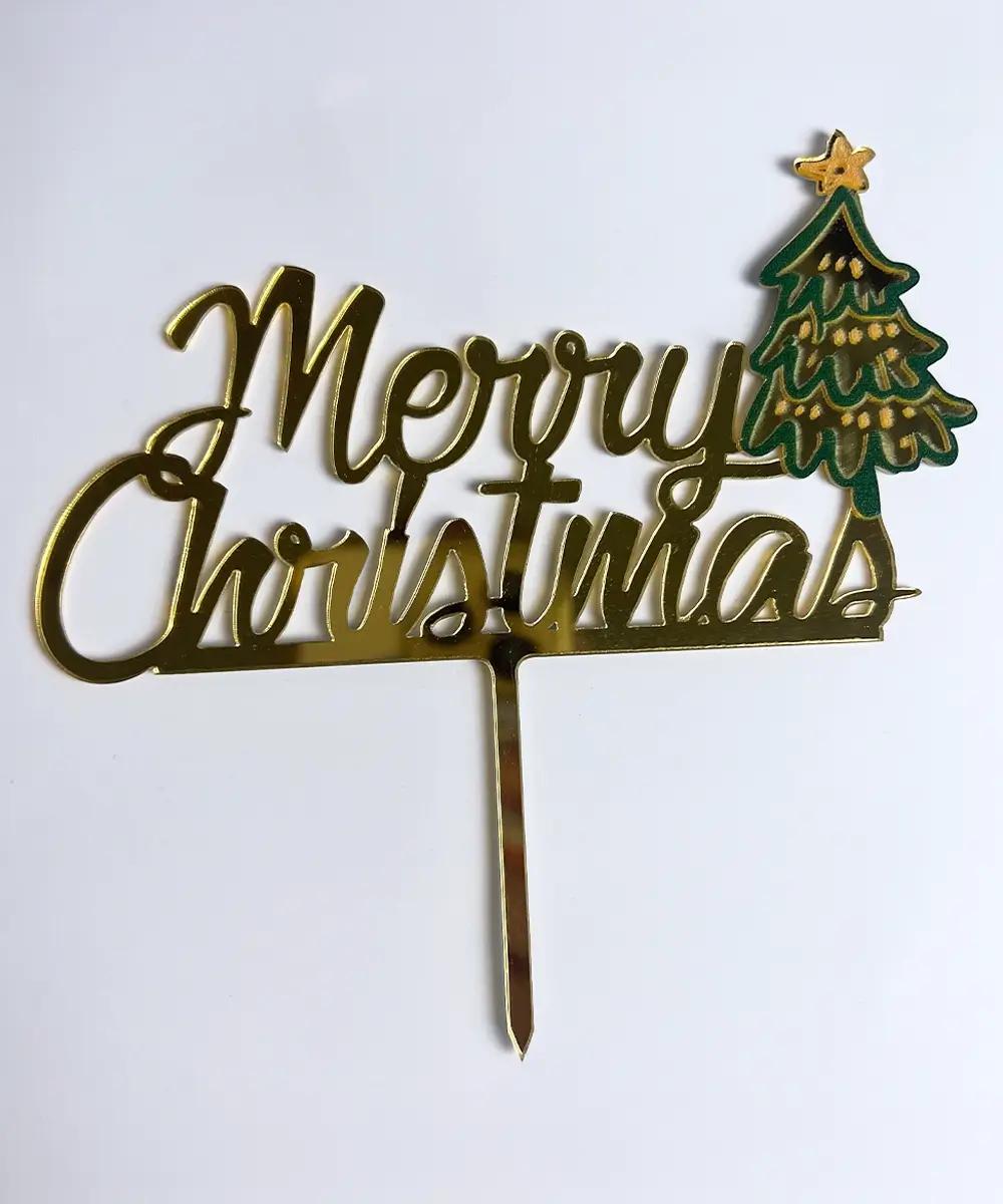 AN016 Gold Merry Christmas Topper