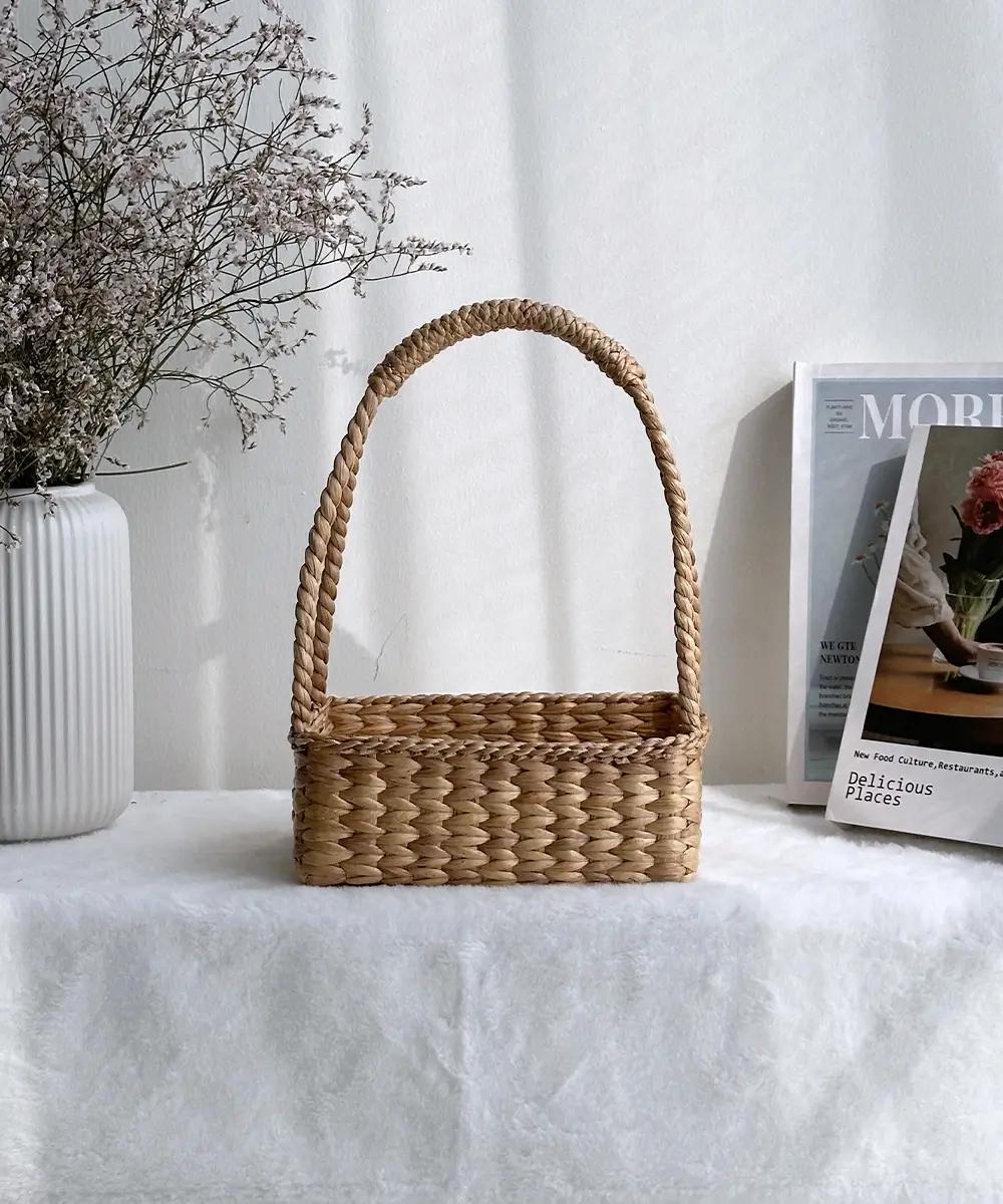 AN043 Square Water Hyacinth Basket 8 inches