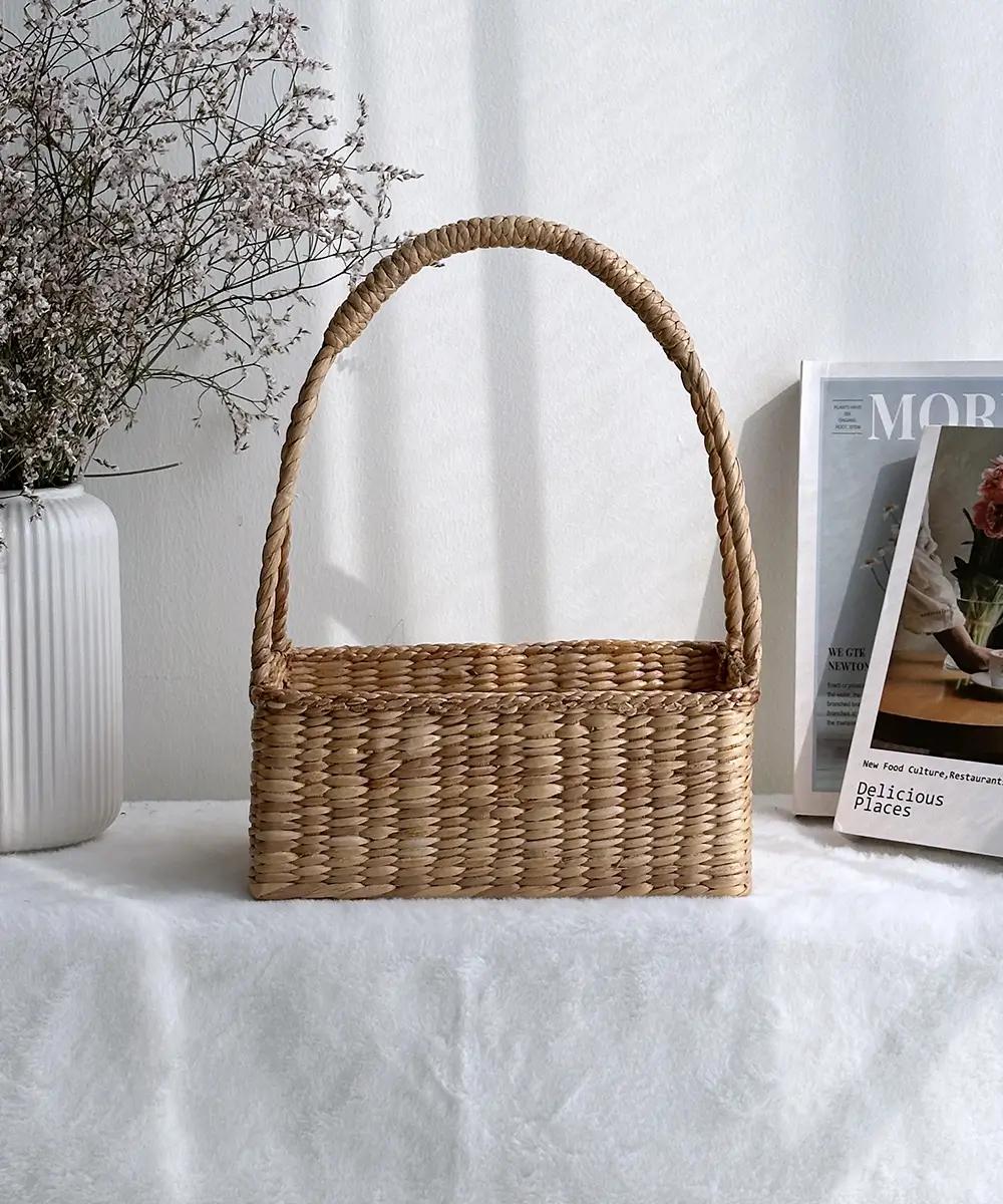 AN044 Square Water Hyacinth Basket 10 inches