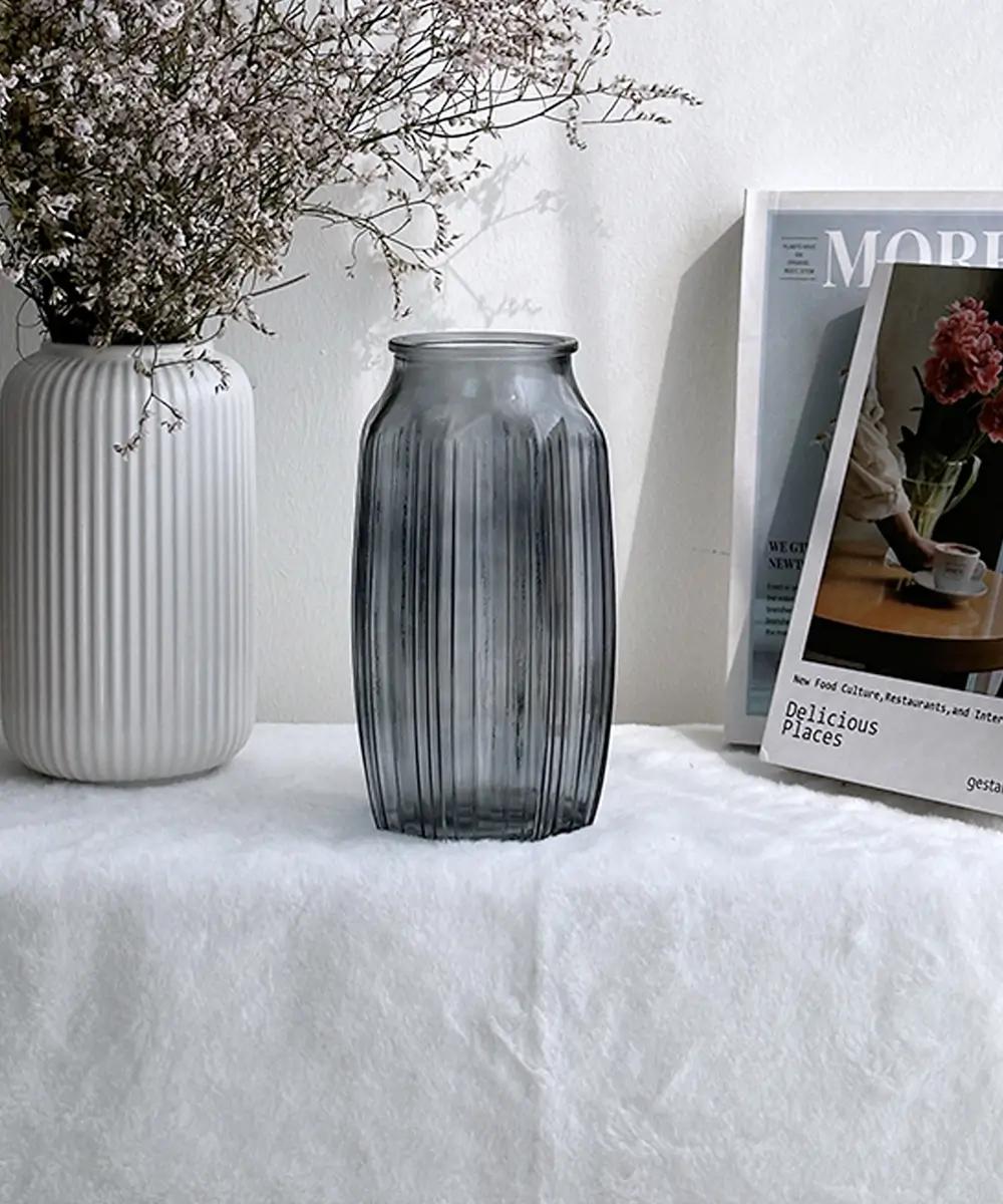 AN036 Hexagon Shape Glass Vase