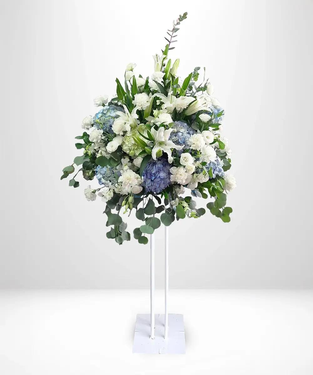 S012 Fresh Flower Stand, 160-170 cm, in blue-white tones, customizable