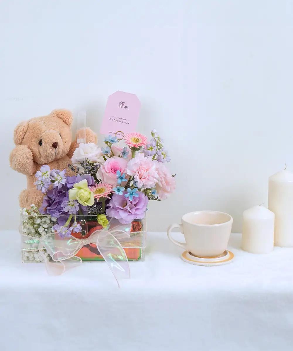 BG001 LYF Sweetheart Teddy Basket