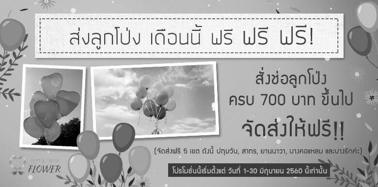 ส่งลูกโป่ง เดือนนี้ ฟรี ฟรี ฟรี!