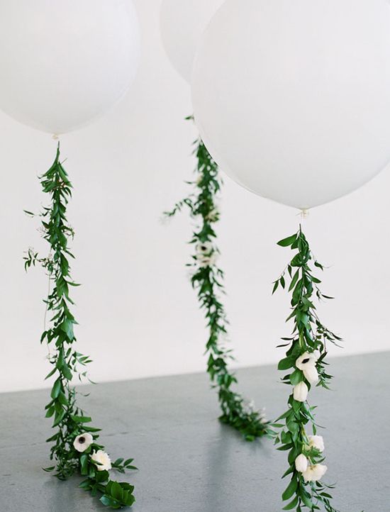 white balloon with leaf