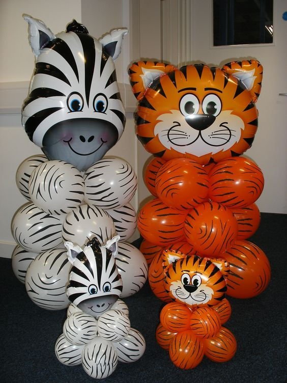 Zebra and Tiger Shaped Balloon